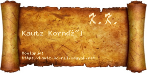 Kautz Kornél névjegykártya